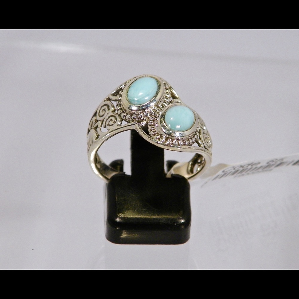 COPY - Beautiful Sterling Silver  Dominican Larimar Ring